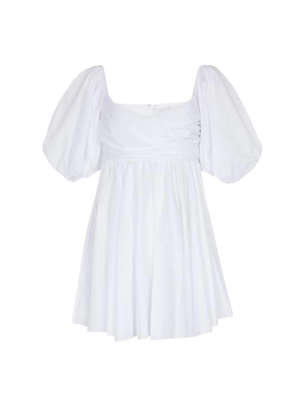 Caroline Constas White Puff-Sleeve Mini Dress